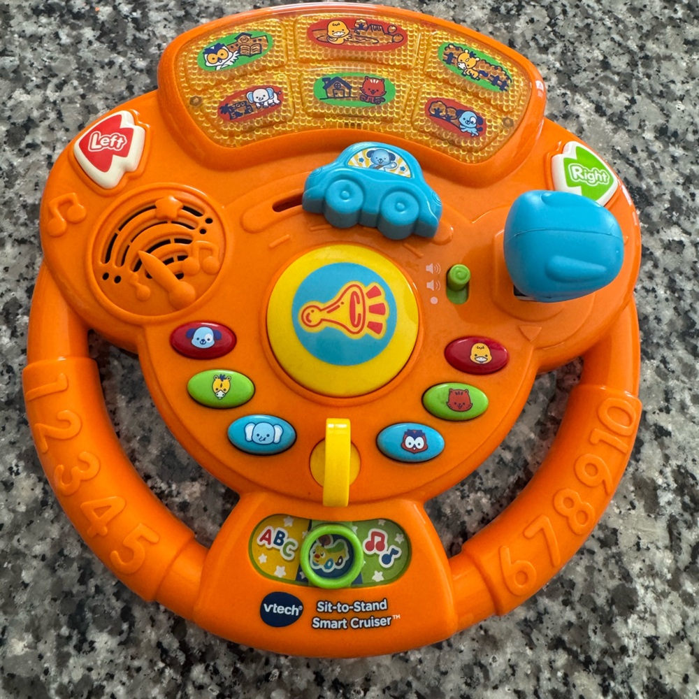 Vtech Orange Baby Steering Wheel Toy - Interactive Music & Sounds